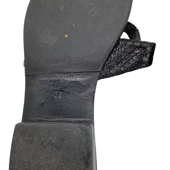 Fratelli Rossetti Thong Sandals EU 35 US 5 Black Leather Flat Flip Flops Italian - Picture 7 of 8